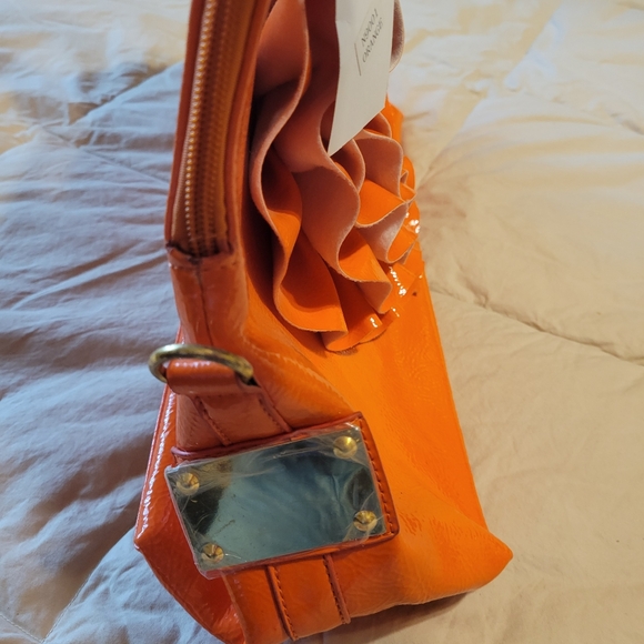 Orange Ruffled Women's Handbag - Picture 10 of 16